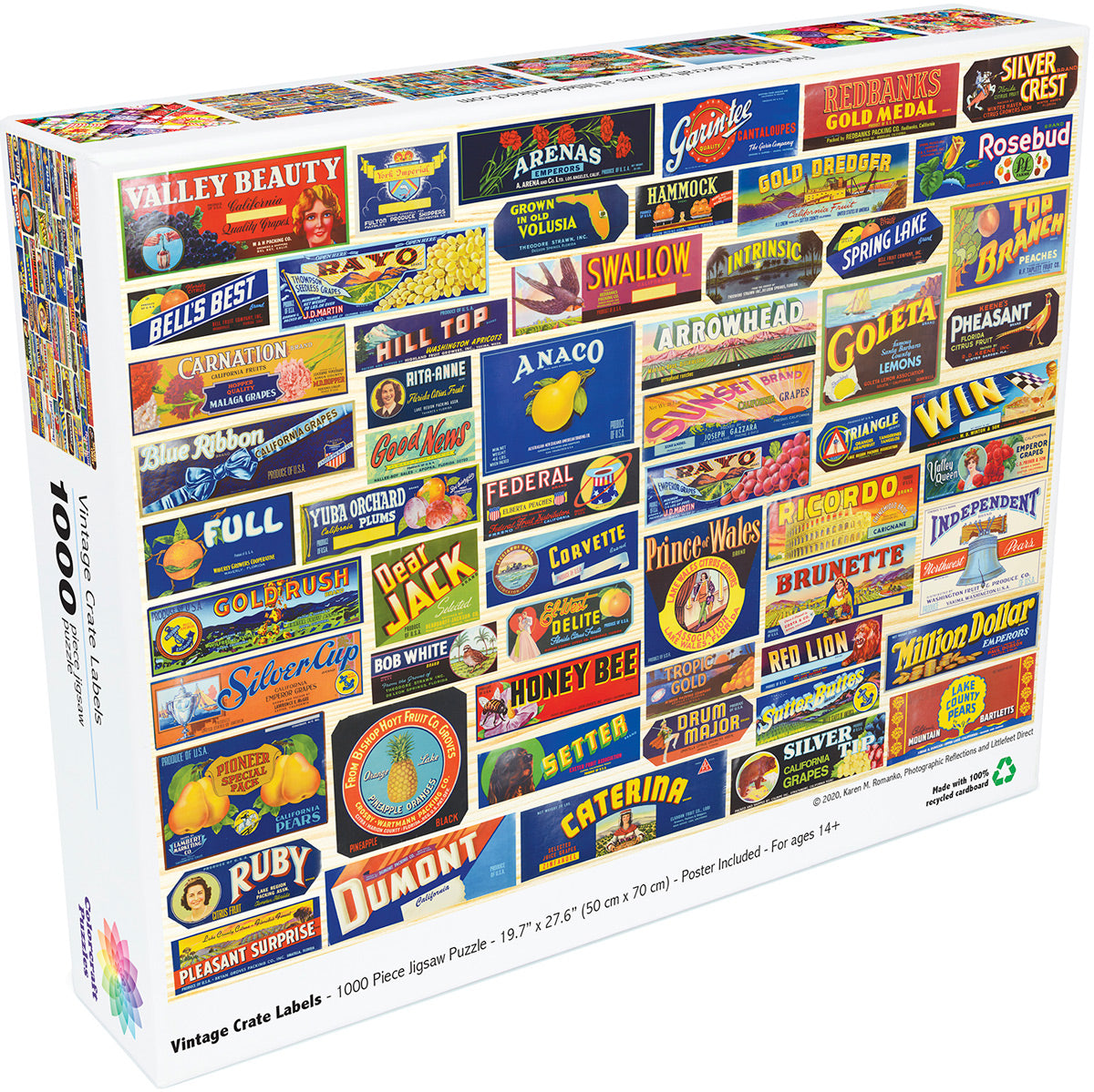 PUZZLE RENTAL: Vintage Crate Labels- 1000 Piece Puzzle