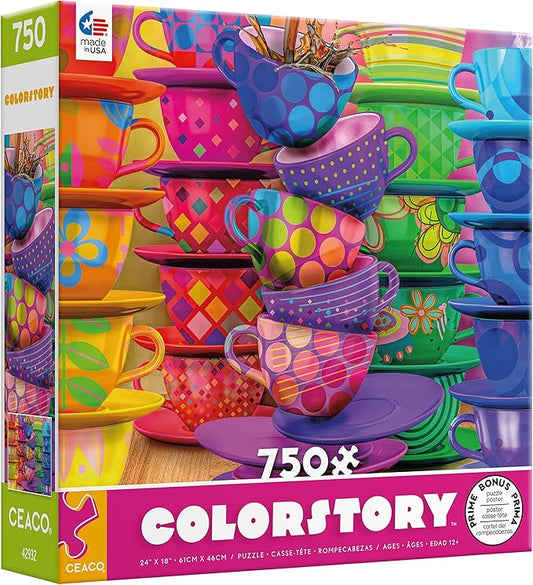 Colorstory - Teacups - 750 Piece Jigsaw Puzzle