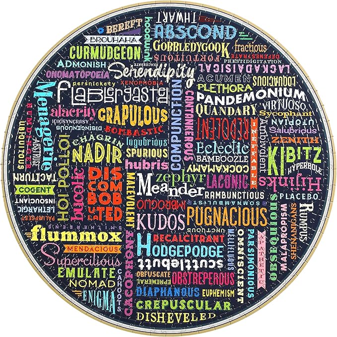 100 Great Words - 500 Piece Round Puzzle