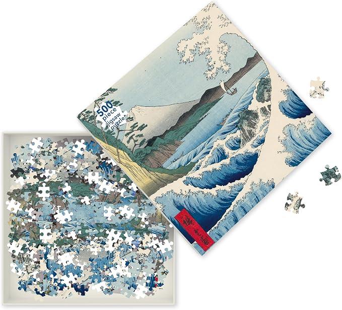 Utagawa Hiroshige: The Sea at Satta 500 Piece Puzzle: Weekly or Monthly Puzzle Rental from The Pieceful Project