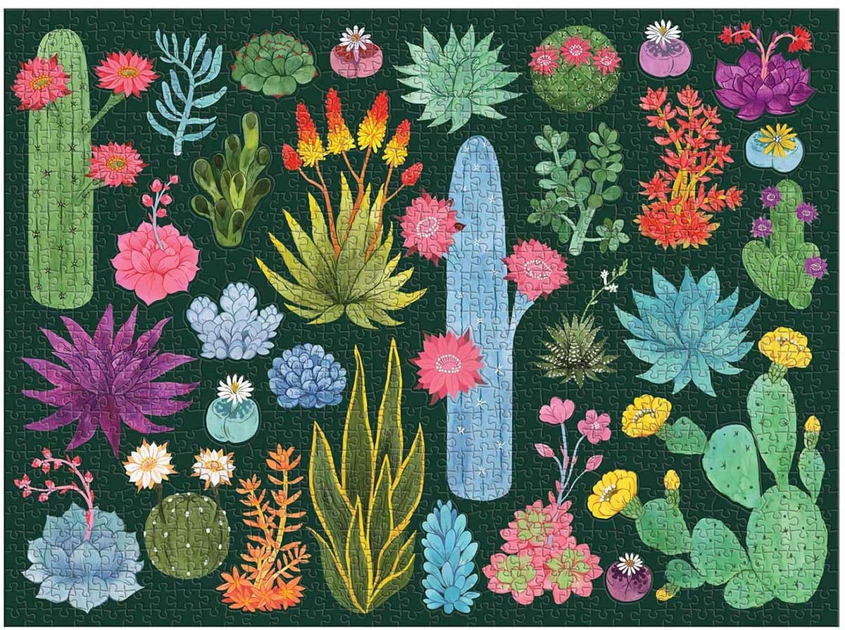 Galison Desert Flora – 1000 Piece Puzzle with Shaped Pieces