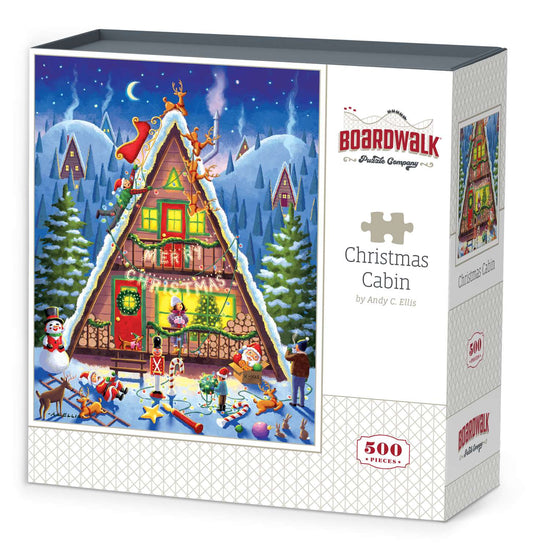 Christmas Cabin 500 Piece Jigsaw Puzzle | Boardwalk Puzzle Company