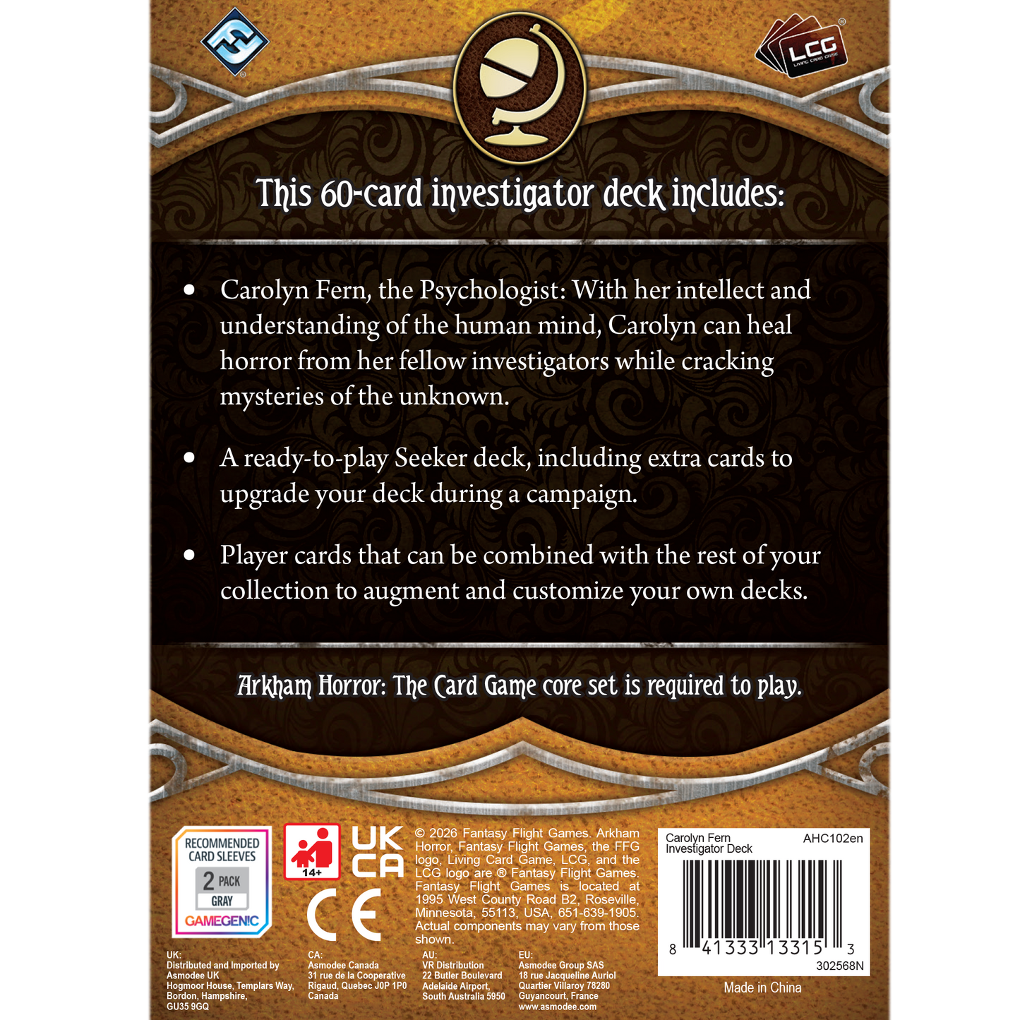 Arkham Horror: The Card Game – Carolyn Fern Investigator Deck