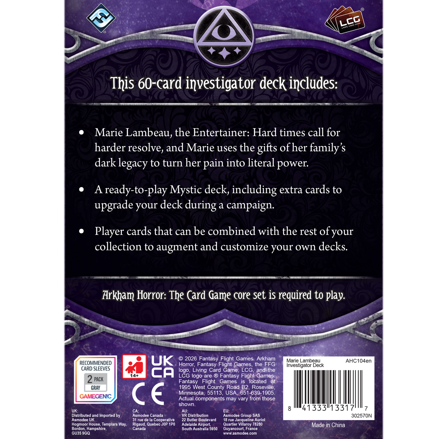 Arkham Horror: The Card Game – Marie Lambeau Investigator Deck