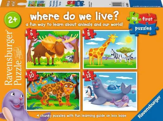 Where do we Live? - 6 + 8 + 10 + 12 Pieces Puzzle