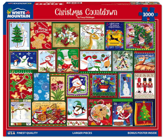 White Mountain Christmas Countdown 1000 Piece Puzzle