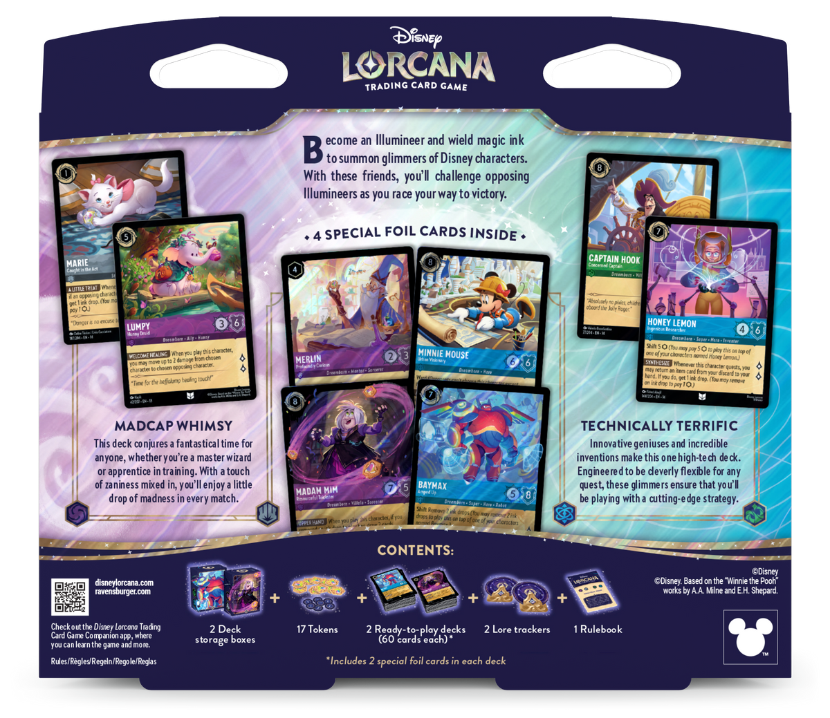 COMING SOON! Disney Lorcana TCG: Hyperia City 2-Player Starter Set, Technically Terrific and Madcap Whimsy