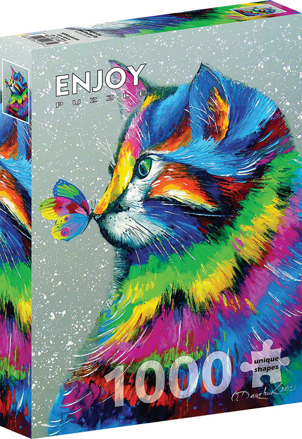 Bright Cat and Butterfly | 1000 Piece Puzzle