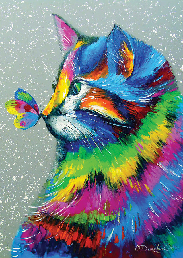Bright Cat and Butterfly | 1000 Piece Puzzle