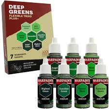 Deep Greens Flexible Triad PLUS+ Acrylic Paint Set (7 Colors)