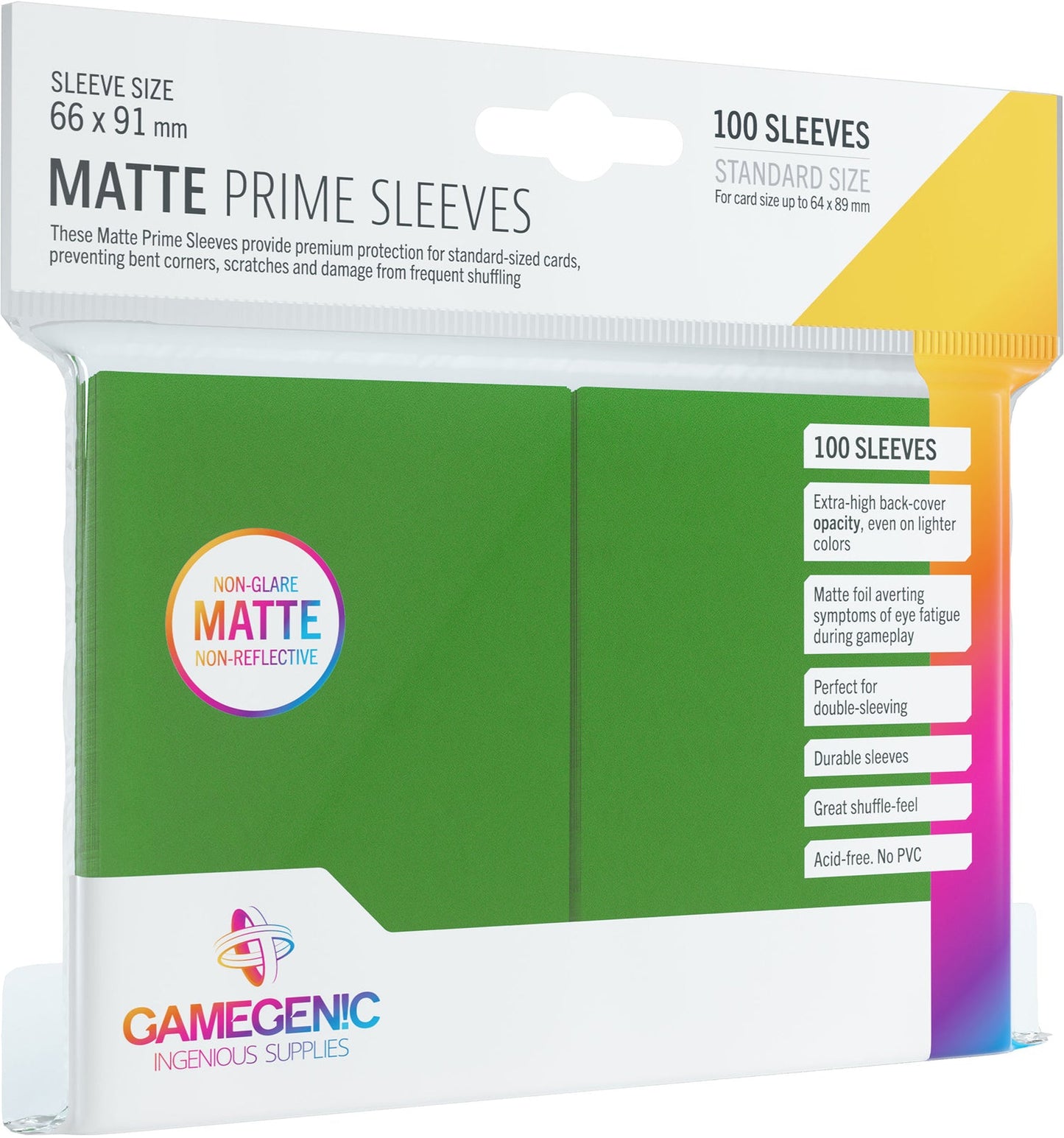 Gamegenic MATTE Prime Sleeves (pick your favorite color!)