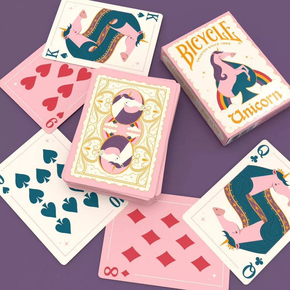 Bicycle Unicorn Pink Playing Cards