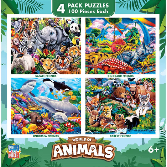 World of Animals 4-Pack 100 Pieces