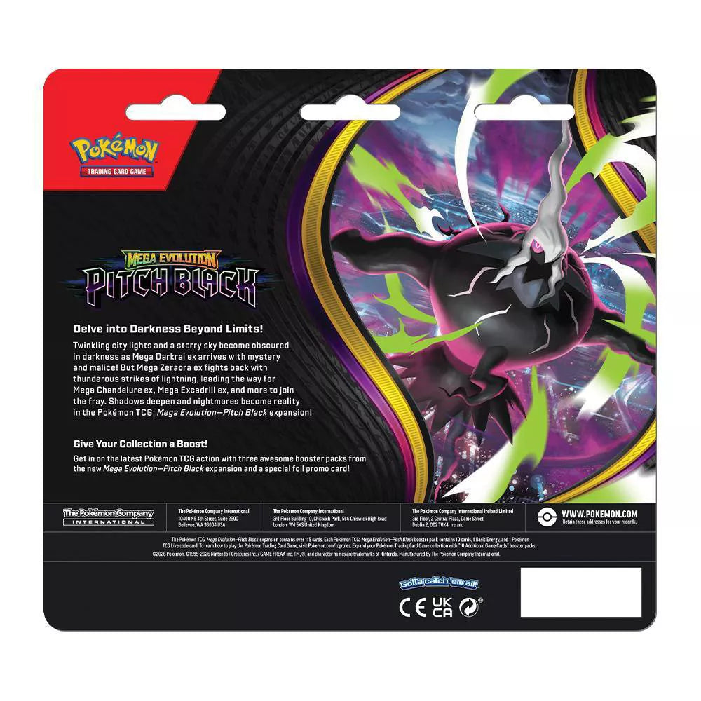 Pokémon TCG: Mega Evolution Pitch Black 3 Pack Blister (LIMIT 1 PER REWARDS ACCOUNT)