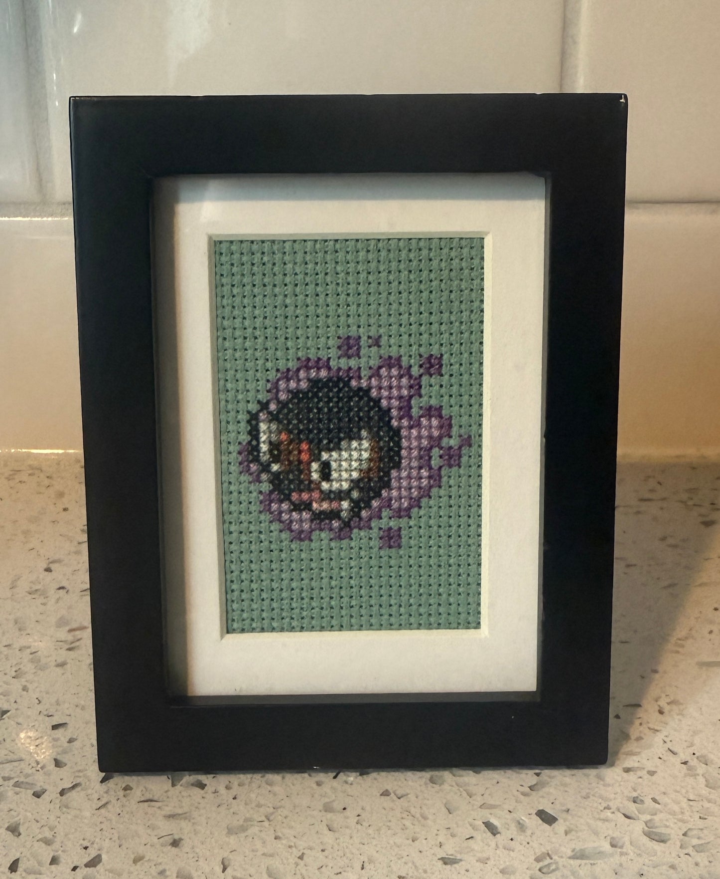 Madame MeowMeow's Framed Handmade Cross-Stitched Characters
