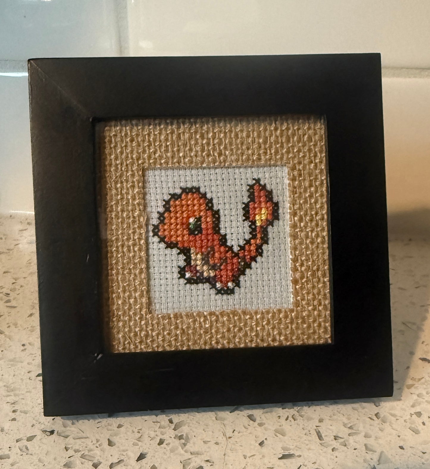 Madame MeowMeow's Framed Handmade Cross-Stitched Characters