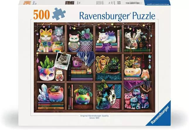 PUZZLE RENTAL: Cubby Cats and Succulents- 500 Piece Puzzle