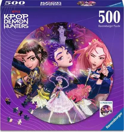 KPop Demon Hunters 500 pc Round Puzzle