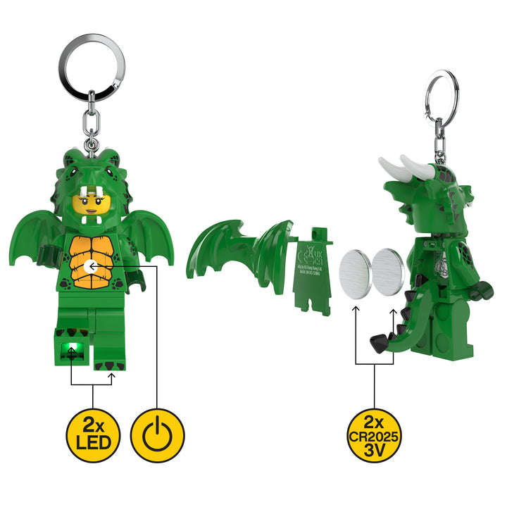 LEGO® Minifigure Keychain Light - Green Dragon Girl