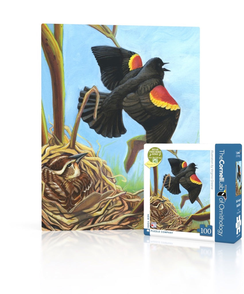 Red-Winged Blackbird Mini 100 Piece Mini Jigsaw Puzzle