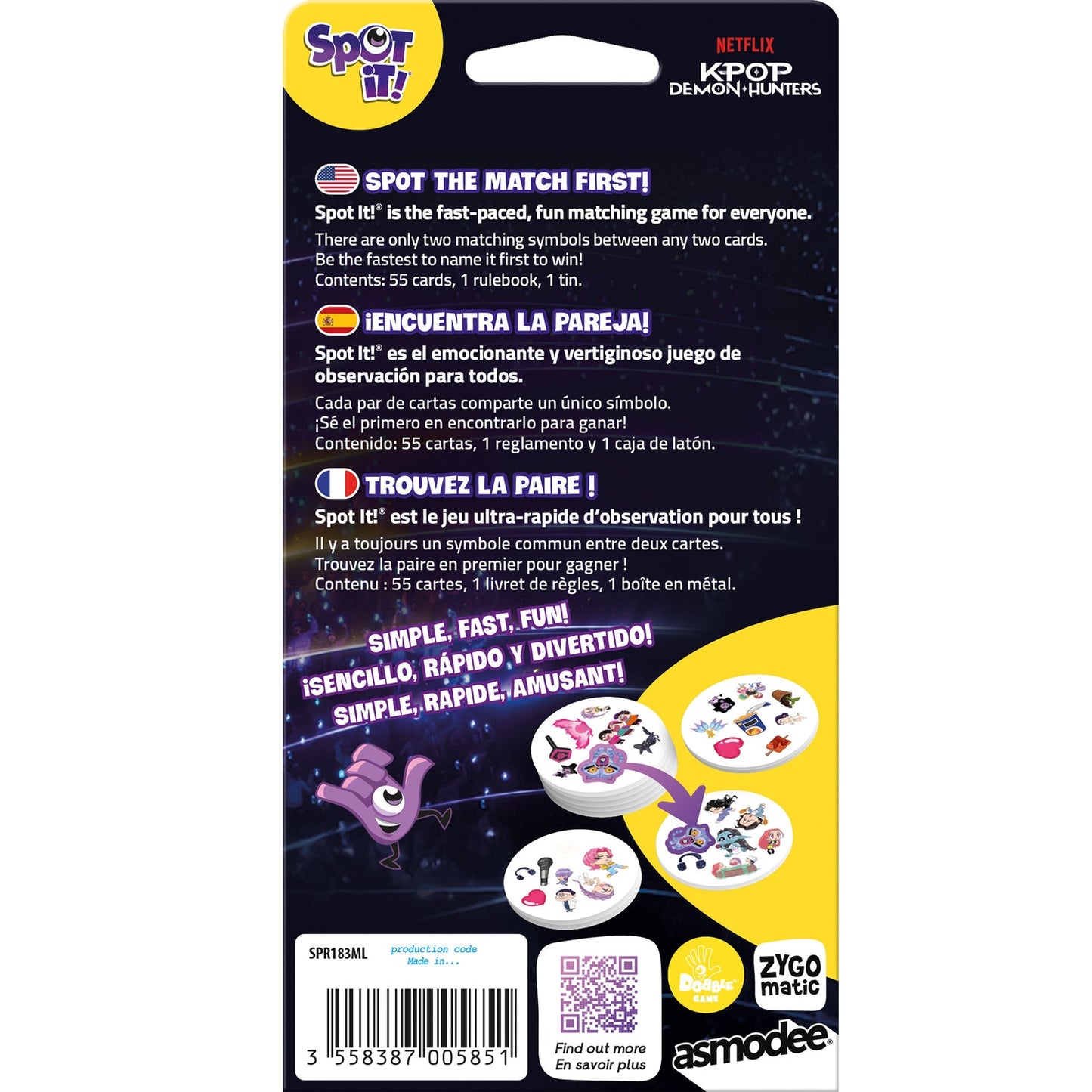 Spot It! K-Pop Demon Hunters (Eco Blister)