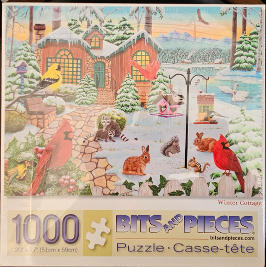 Bits and Pieces Winter Cottage 1000 Piece Puzzle