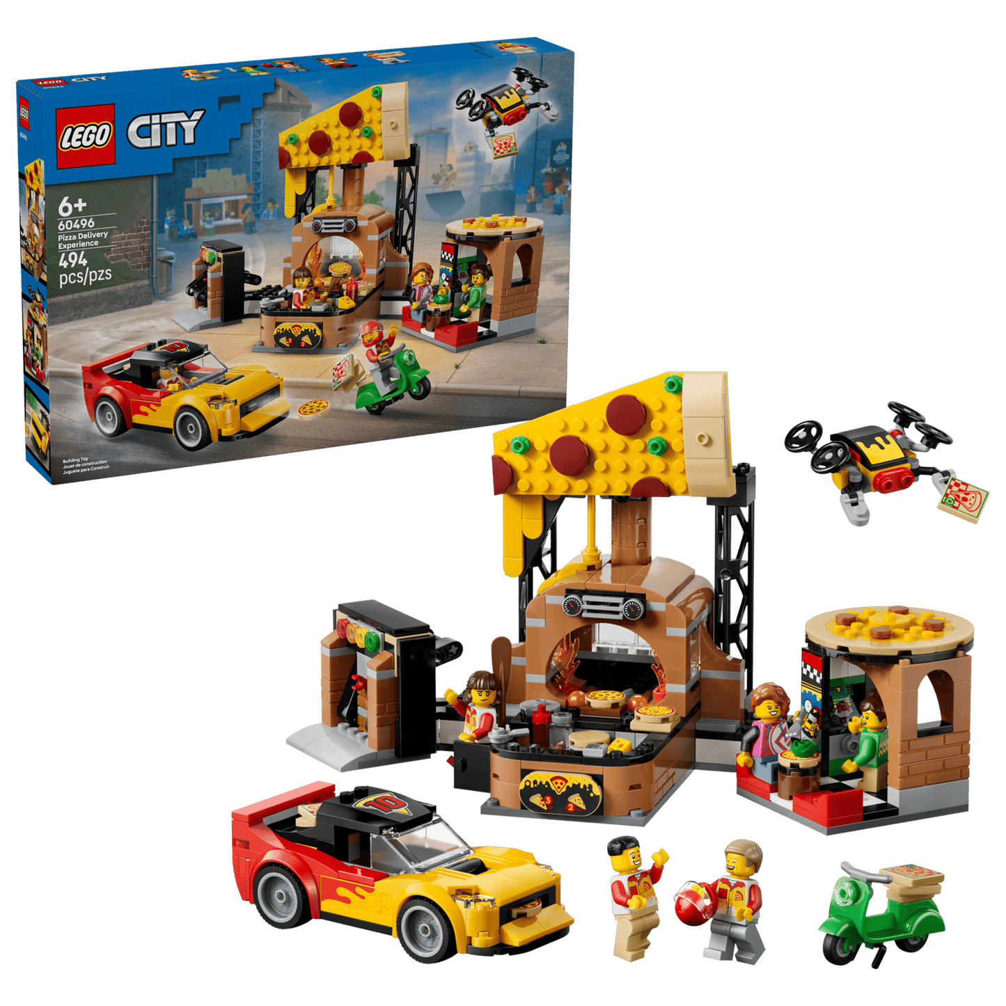 LEGO® My City Pizza Delivery Experience with Vehicles 60496