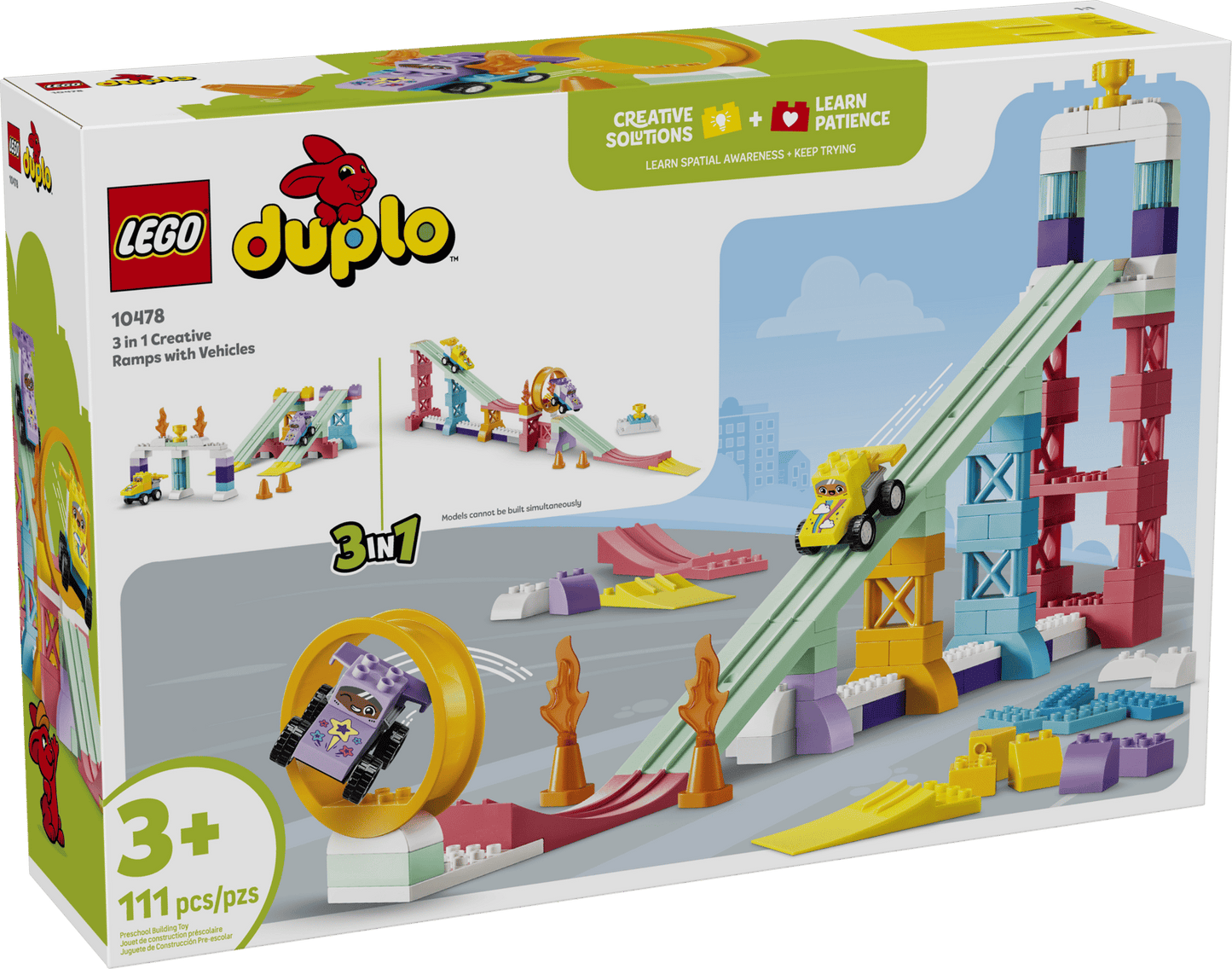 LEGO® DUPLO® Town 3 in 1 Creative Ramps with Vehicles 10478