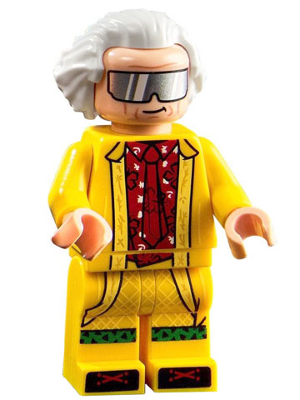 btf002 Minifigure Doc Brown - Long Hair, Yellow Coat