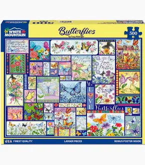 White Mountain Butterflies 500 Piece Jigsaw Puzzle - CONSIGNMENT