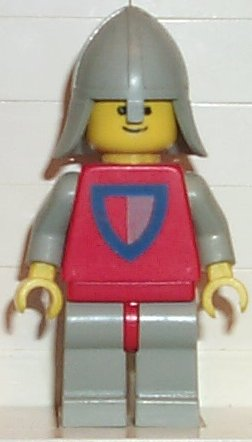 LEGO® Minifigure Classic - Knight, Shield Red/Gray, Light Gray Legs with Red Hips, Light Gray Neck-Protector (cas233)
