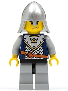 cas337 Fantasy Era - Crown Knight Scale Mail with Crown, Helmet with Neck Protector, Scowl