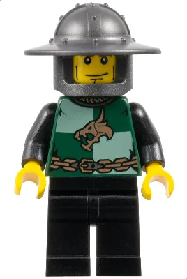 cas465   Minifigure   Kingdoms - Dragon Knight Quarters, Helmet with Broad Brim, Vertical Cheek Lines