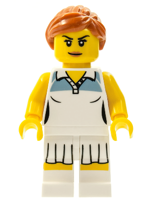 col046  Minifigure  Tennis Player, Series 3 (Minifigure Only without Stand but with Racket)