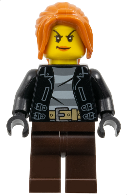 LEGO® Minifigure Police - City Bandit Crook Female, Dark Orange Hair (cty0631)