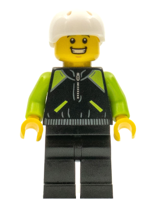 cty0658 Minifigure Cyclist - Lime and Black Jacket