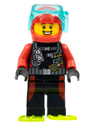 cty0764 Minifigure Beachgoer - Scuba Diver