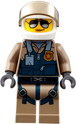 cty0832 Minifigure Mountain Police - Officer Female, Pilot with Helmet and Visor