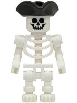 cty1501 Minifigure Skeleton - Stuntz, Black Pirate Tricorne, Bent Arms