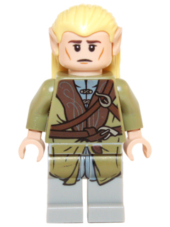 LEGO® Minifigure Legolas - Olive Green Robe, Short Cheek Lines (dim008) - Used