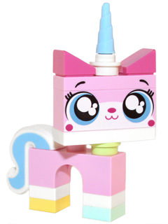 LEGO® Minifigure Unikitty - Wide Eyes, Raised Eyebrows, Closed Mouth (dim010) - Used