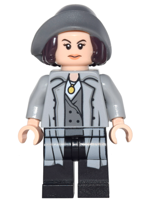 LEGO® Minifigure Tina Goldstein - Light Bluish Gray Trench Coat, Hair with Hat (dim029) - Used