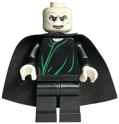LEGO® Minifigure Lord Voldemort - White Head, Black Cape, Green Robe Lines (dim037)