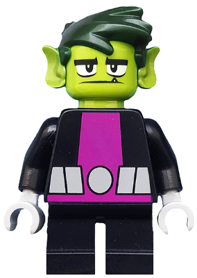 dim049 Minfiigure Beast Boy - Lime Head, Short Legs