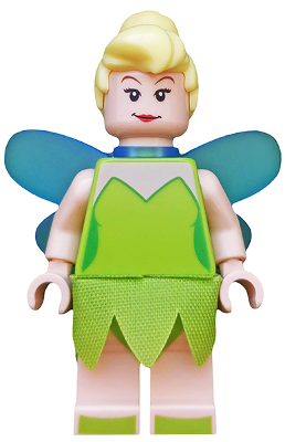 dis022 Minifigure Tinker Bell - Minifigure, Trans-Medium Blue Fairy Wings, Lime Cloth