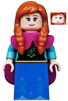 dis033   Minifigure   Anna, Disney, Series 2 (Minifigure Only without Stand and Accessories)