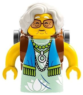 LEGO® Minifigure Mrs. Castillo - Reddish Brown and Flat Silver Backpack (drm031) - Used