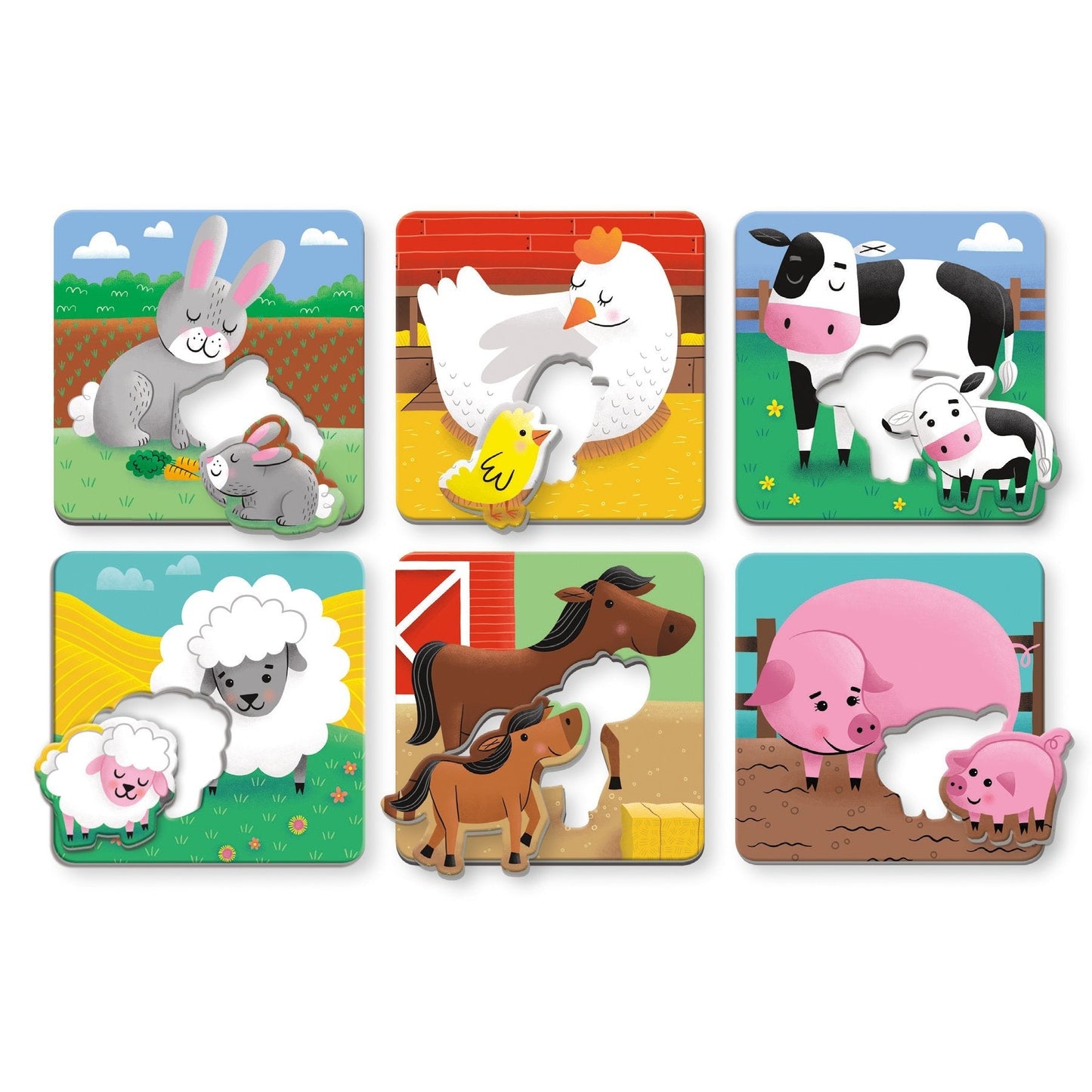 Farm Babies I Love You Match-Up Puzzles