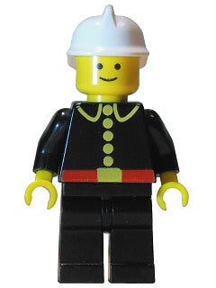 firec001 Minifigure Fire - Classic, White Fire Helmet