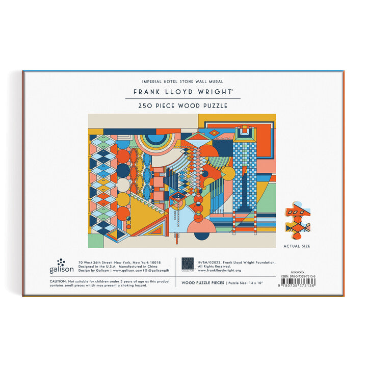 Frank Lloyd Wright Imperial Hotel Stone Wall Mural 250 Piece Wood Puzzle